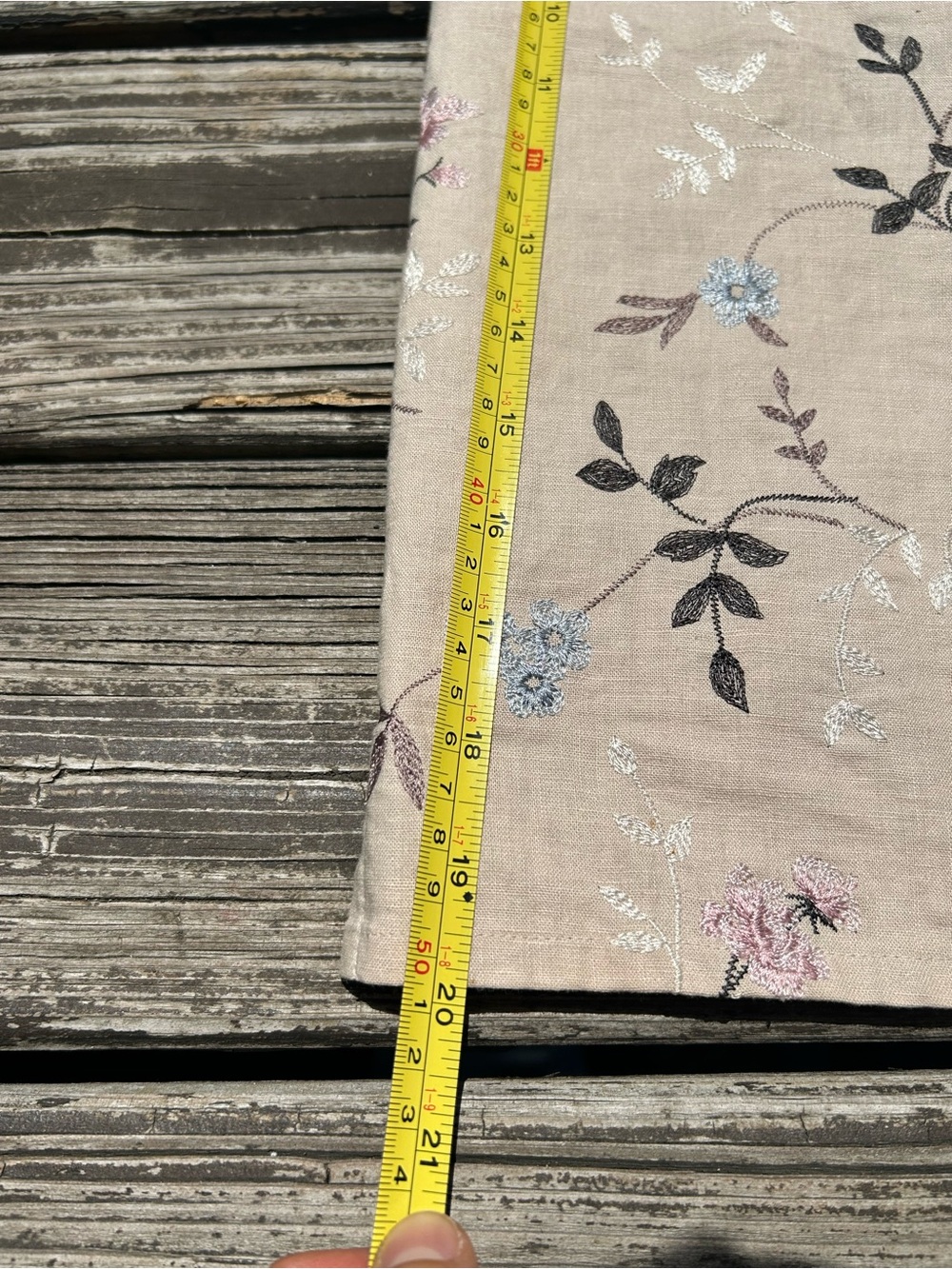 Vintage Linen Embroidered Floral Mini Skirt - 2 - Picture 8 of 8